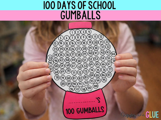 100 Days of School Printable Gumball Machine Craft 100th Day Gumballs Worksheets Dot Marker Activity Counting to 100 Coloring Pages for Kids